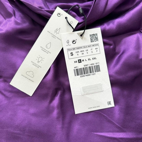 NWT Zara Purple Crop Top With Cowl Type Neck & Adjustable Straps Womens Sz Small - Picture 2 of 6